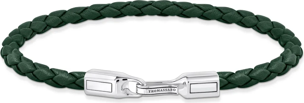 Thomas Sabo A2147-682-6-L19 Bracelet Homme en Cuir Noir Tressé 19 cm