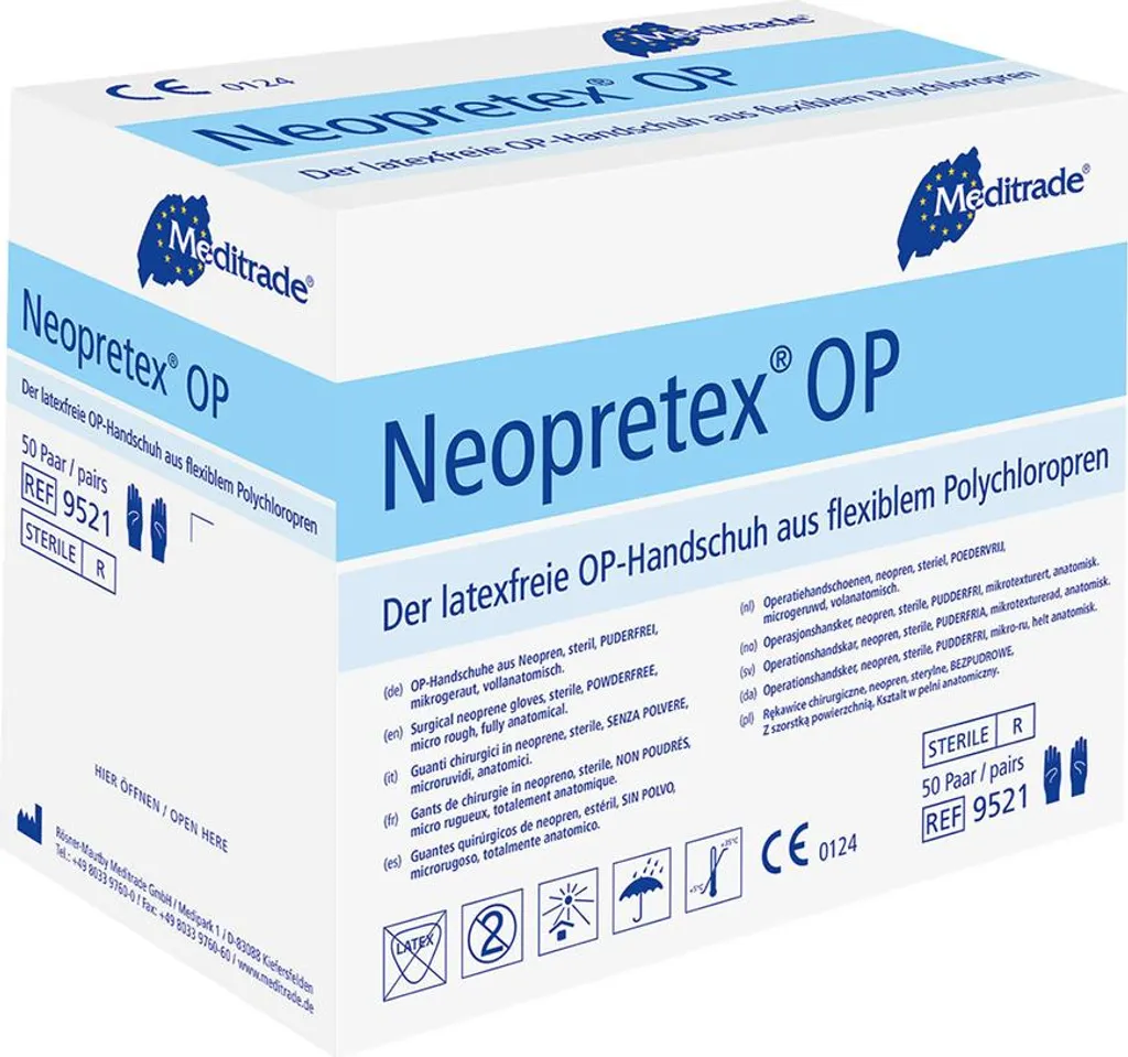 Meditrade Neopretex Guanti Chirurgici in Neoprene Taglia 6.5 - 50 Paia