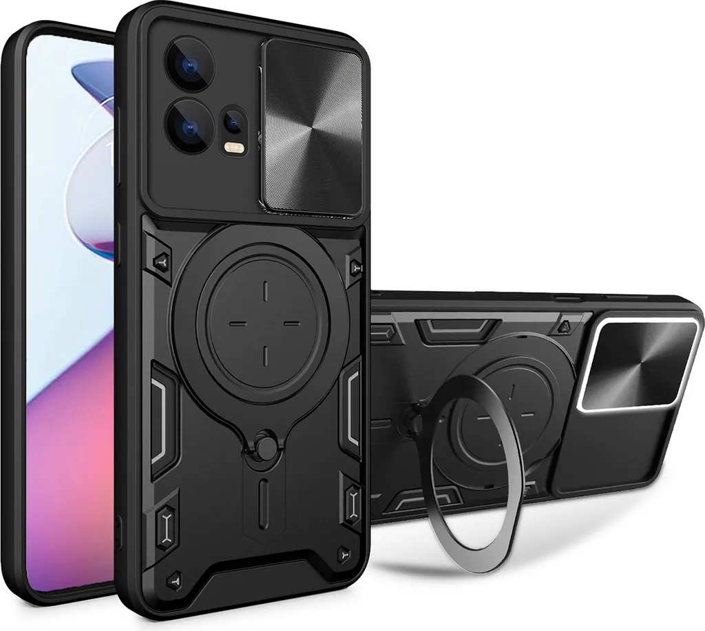 Cover Motorola Moto S30 Pro Antiurto Militare con Slider Camera Nero