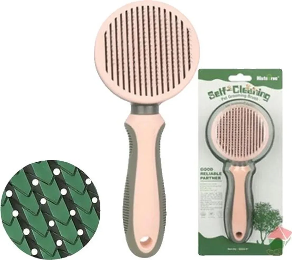 Peigne autonettoyant contre la perte de poils avec design ergonomique