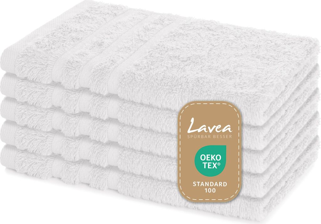 Lavea® 5er Set Gästehandtücher 30x50 cm – Weiche und Produktbild 