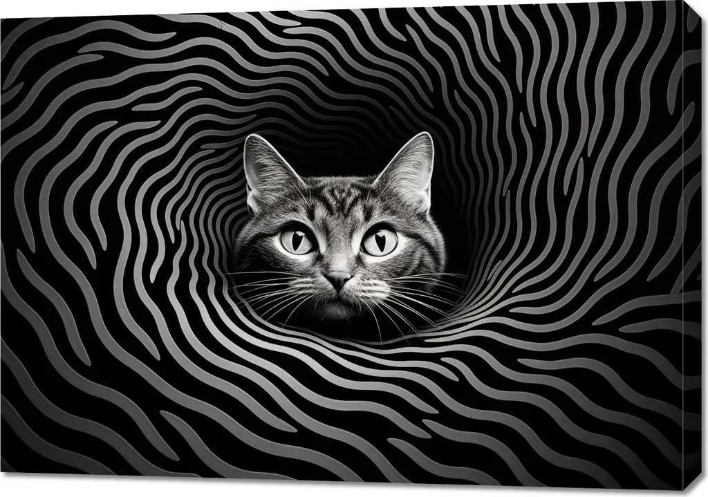 Tableau Chat Regard Hypnotisant 100 x 70 cm - Décoration Murale XXL