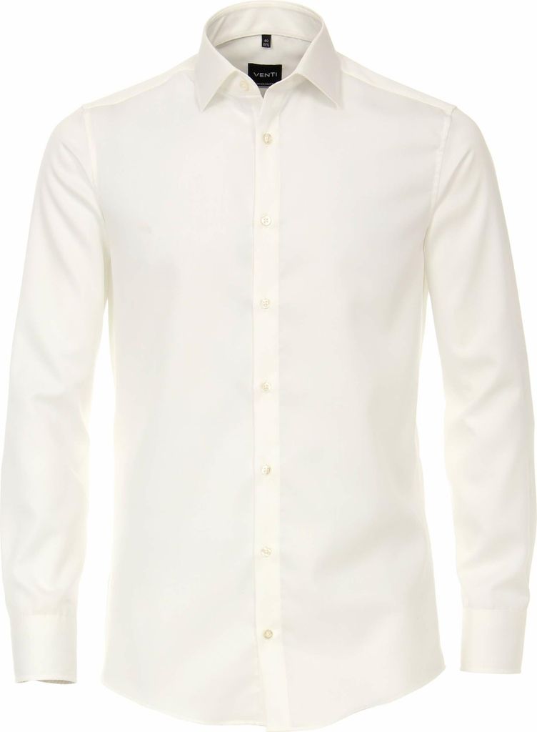 VENTI Herren Businesshemd Langarm Kent Modern-Fit Creme 42