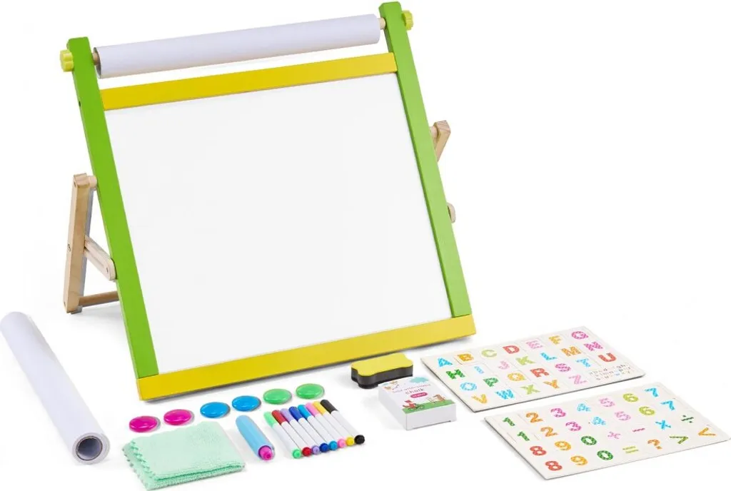 Tableau pour enfants évolutif et magnétique avec grand bac de rangement
