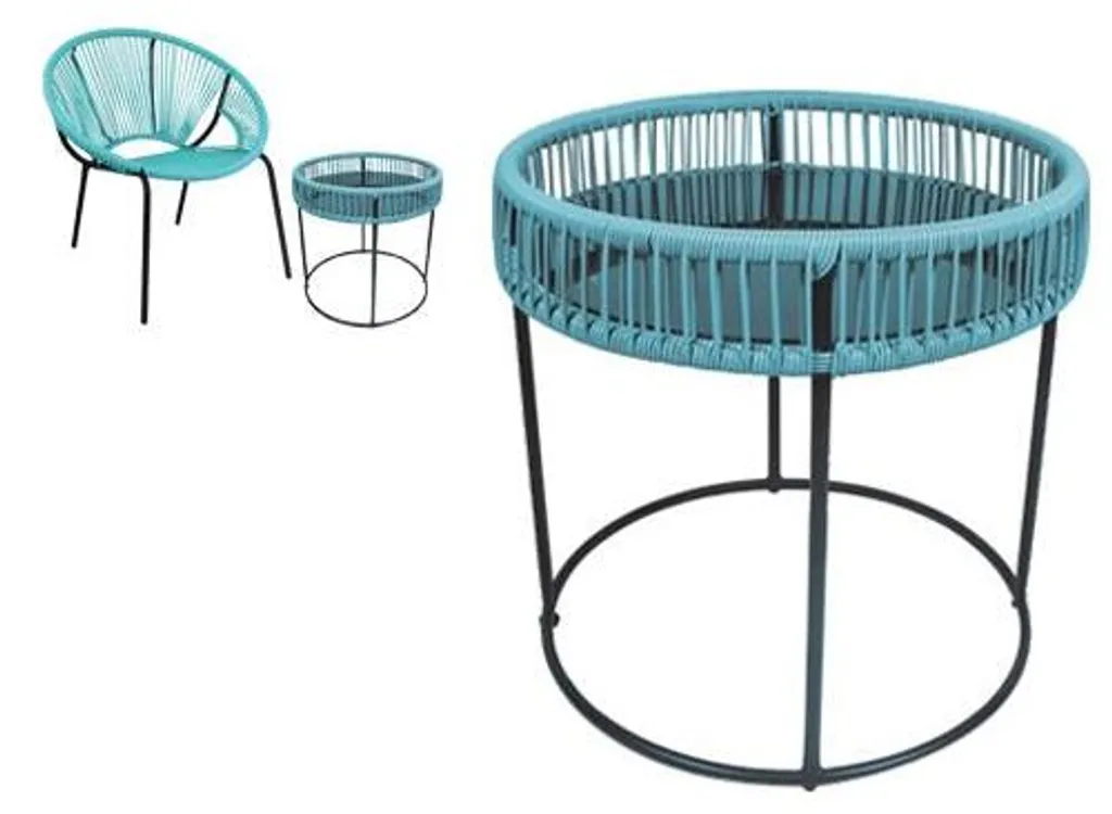 Table de jardin ronde Arpa Dark marine robuste qui ne rouille pas au soleil