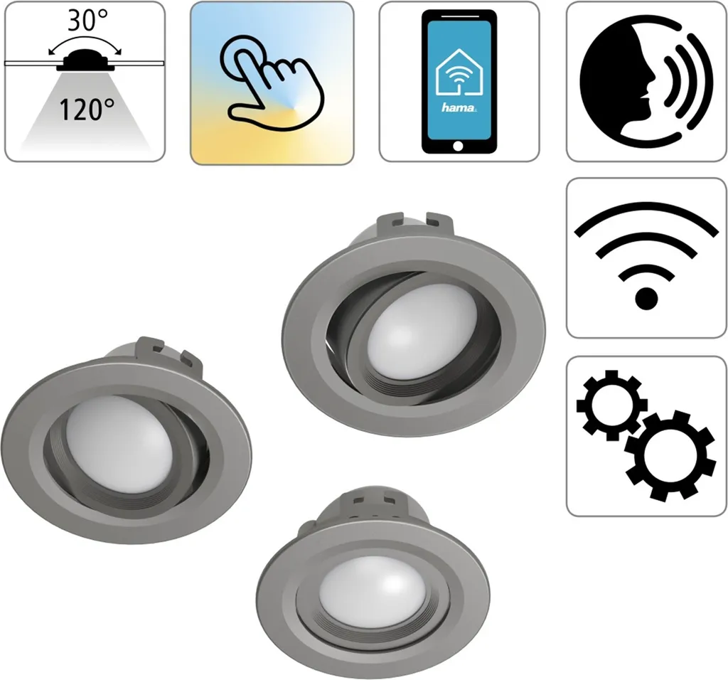 Spot LED WiFi 5W dimmable et réglable par application mobile - Pack complet - 6