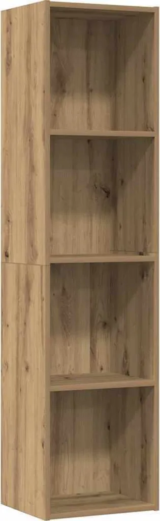 Armoire TV et bibliothèque verticale aspect vieux bois pour votre salon