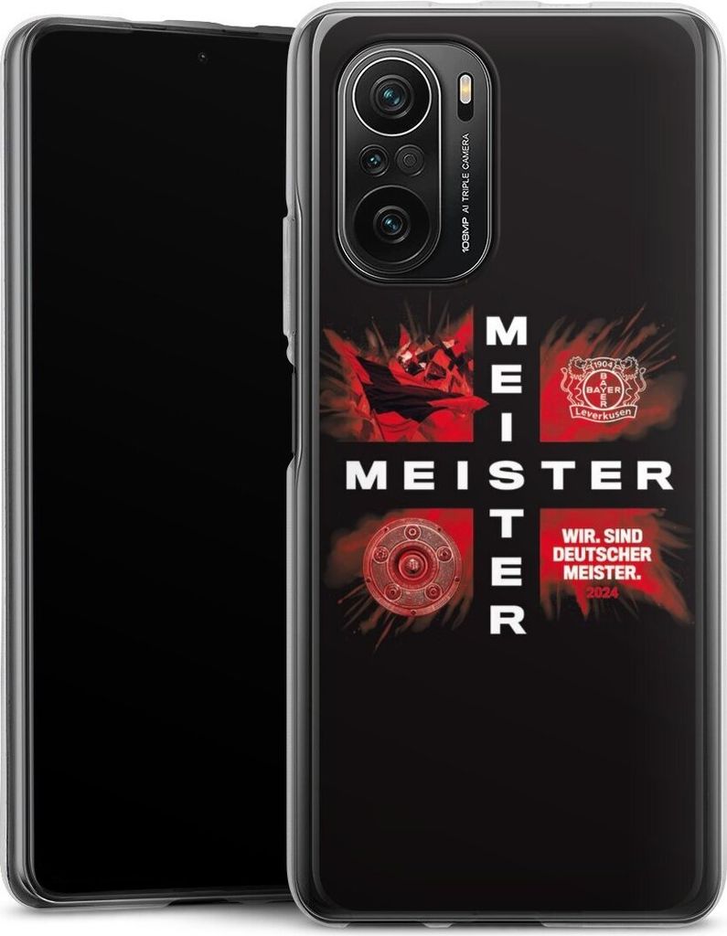 DeinDesign Handyhülle für Xiaomi Mi 11i Silikon Hülle Case Smartphone Schutzhülle Bayer 04 Leverkusen Meister Offizielles Lizenzprodukt