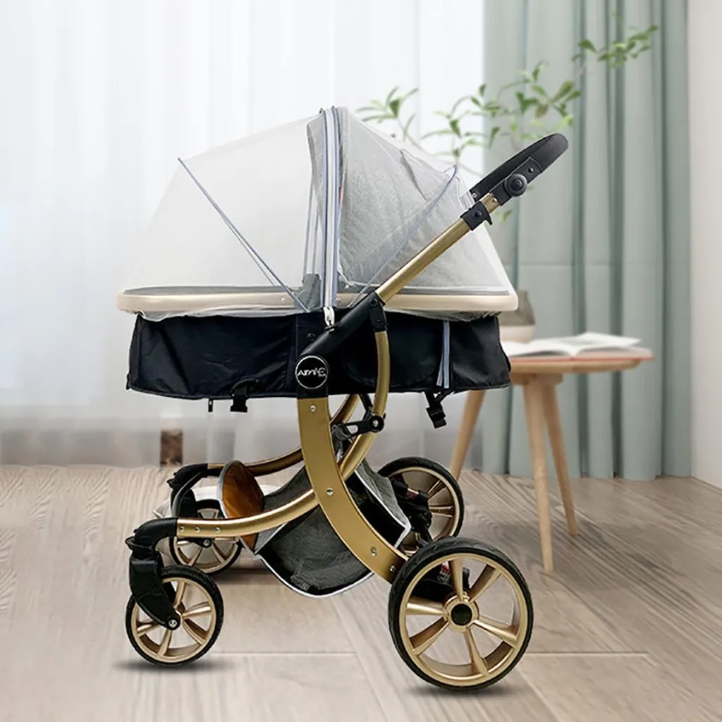 Moustiquaire de poussette universelle grise pour protéger votre bébé