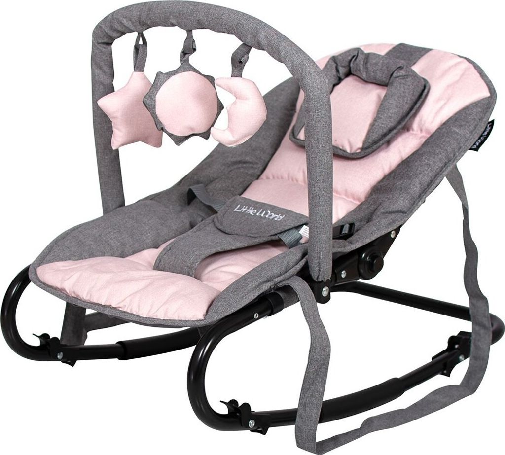 Little World Babywippe Starwing Grau - Rosa Produktbild 