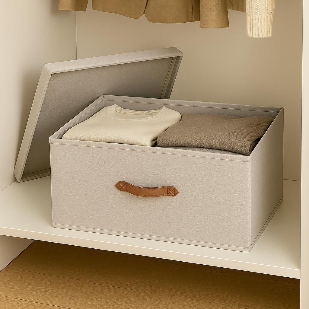 Hausleben Faltbox mit Deckel 54x40x25cm – Aufbewahrungsbox