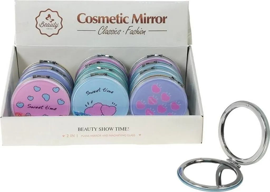 Miroir cosmétique double face MIX pour retouche maquillage nomade
