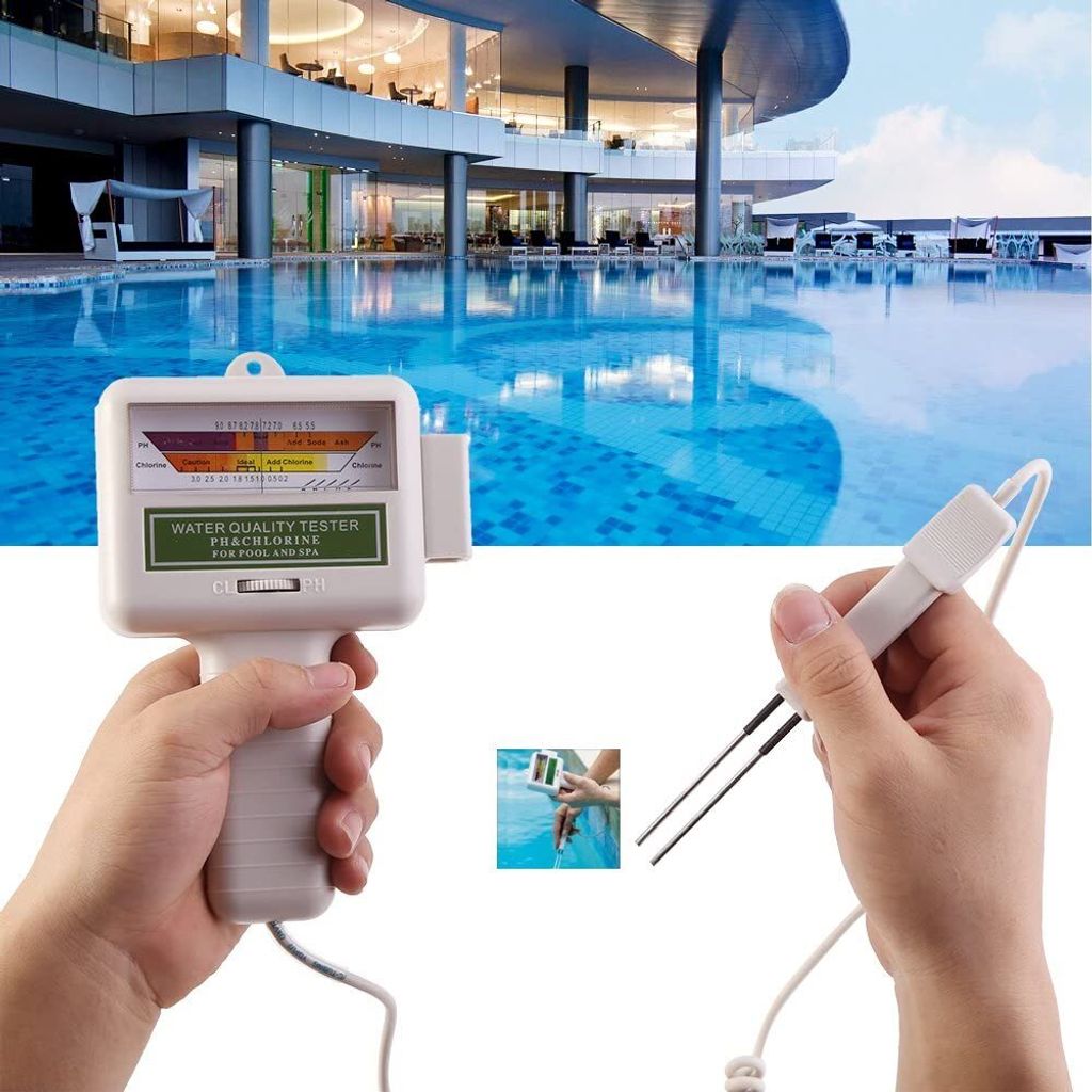 Elektronischer Wassertester PH-Wert und Chlor Wasserqualität Test für Pool Spa 