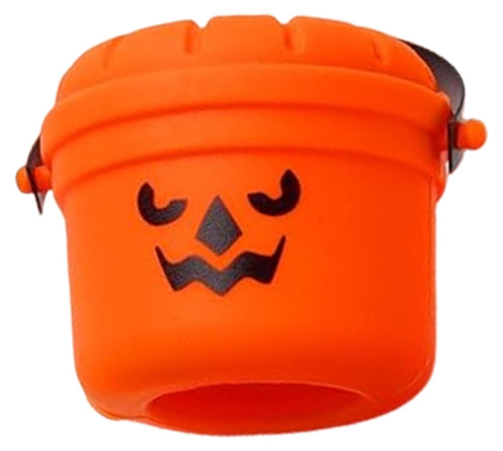 Halloween-Kürbis-Eimer-Trinkhalmaufsatz, wiederverwendbarer Strohhalmdeckel für 30-oz- und 40-oz-Becher, gruseliges Getränkeaccessoire für Partys