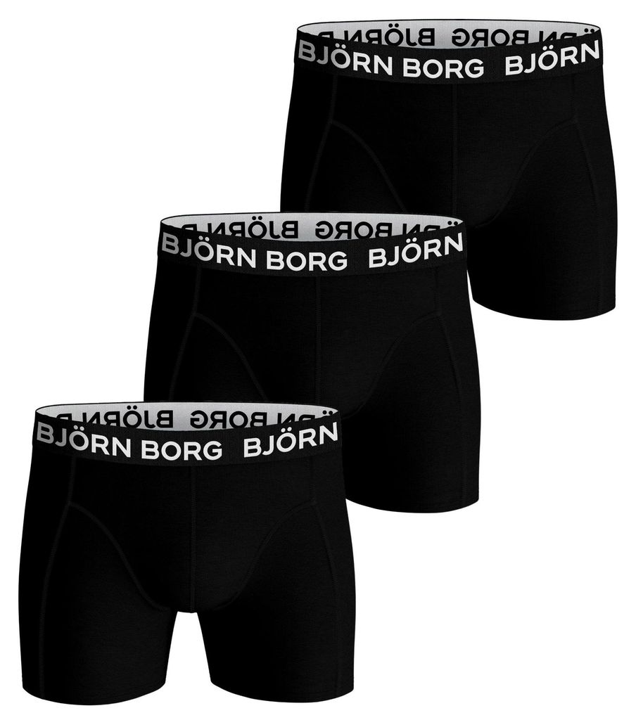 Bjorn Borg boxershorts Essential (3-pack), heren boxers normale lengte, zwart