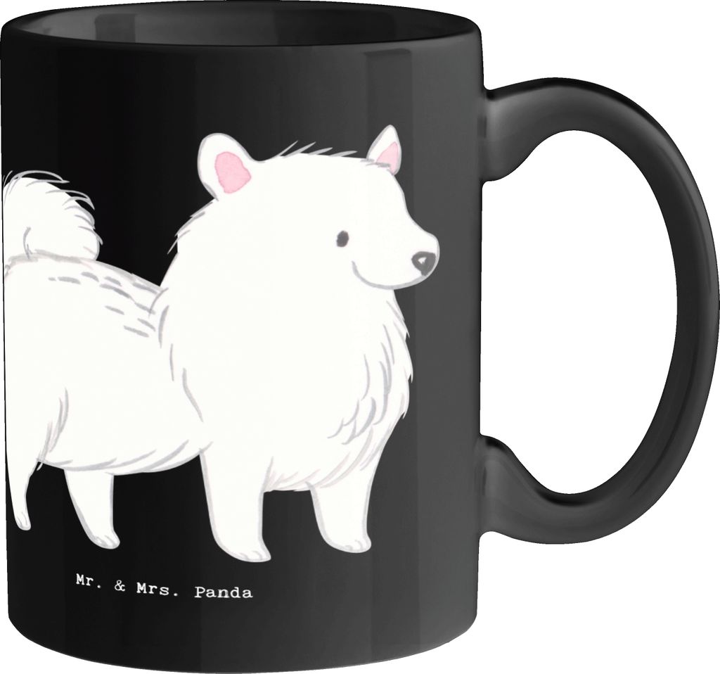 Mr. & Mrs. Panda Tasse Freudiger Spitz - Schwarz - Geschenk, Becher, Kaffeebecher, Hunderassen Pflege, Hunderasse, Teetasse, Zwergspitz, Hundeliebh...