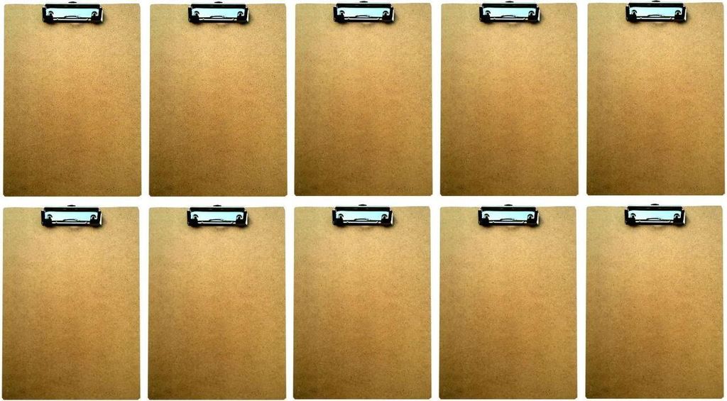 10 Set Klemmbrett A4 Holz mit Klemme aus Metall | Schreibunterlage | Clipboard