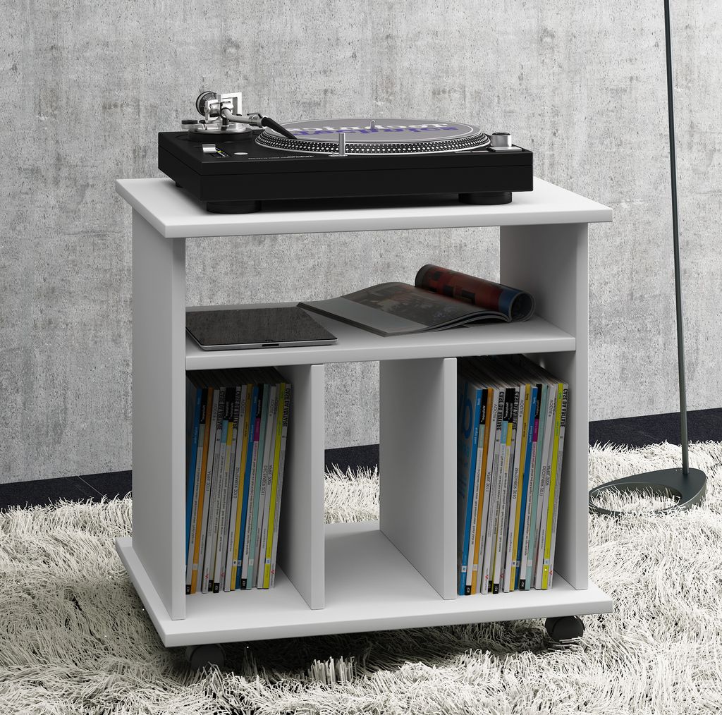VCM Holz Media-Regal | Regal mit Rollen | Maße: H. 59 x B. Produktbild 