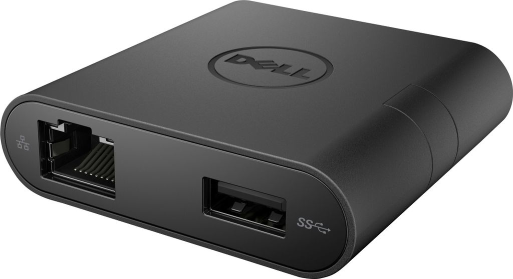DELL USB-C - HDMI / VGA / Ethernet / USB 3.0 - Schwarz - Verkabelt - USB 3.2 Gen 1 (3.1 Gen 1) Type-C - 10,100,1000 Mbit/s - Schwarz - 1920 x 1080 ...