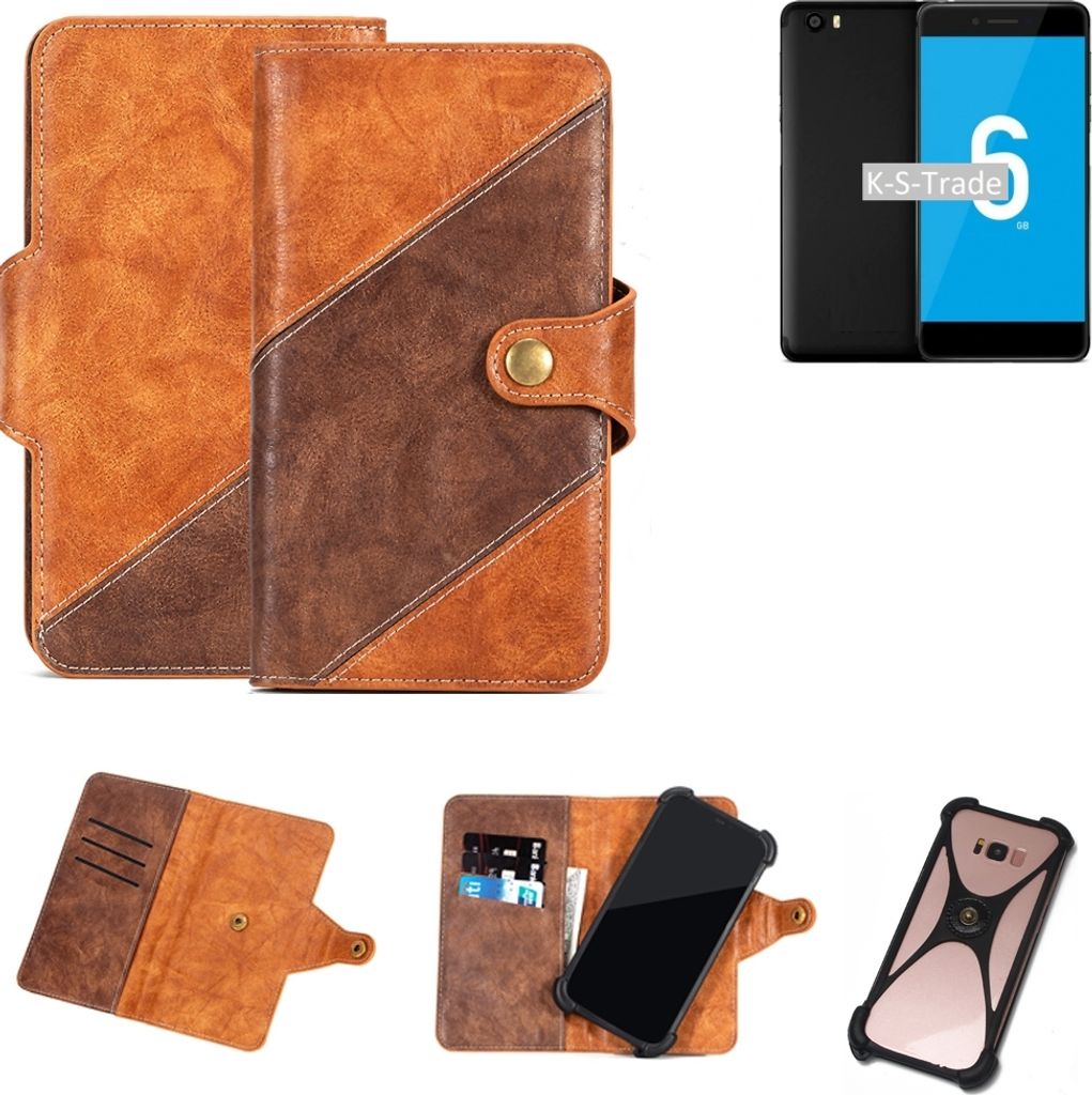 K-S-Trade Handy-Hülle Schutz-Hülle Bookstyle Case Wallet-Case kompatibel mit Vernee Mars Pro 4G Handy Cover Bumper Kantenschutz Smartphone