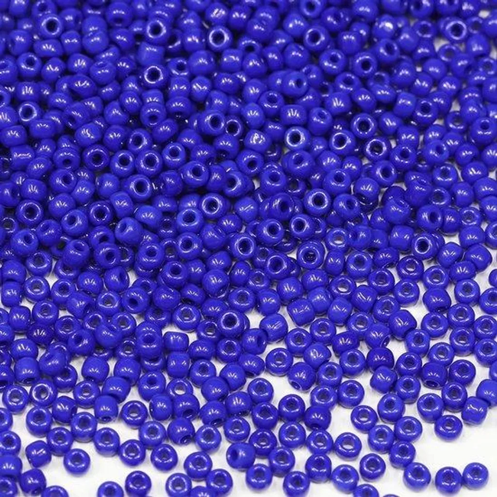 Rocailles en verre bleu roi de 3 mm pour tissage et broderie de perles