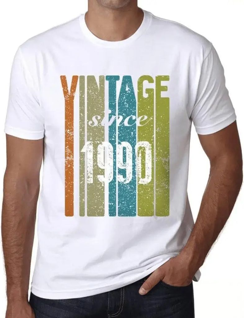 Herren Grafik T-Shirt Jahrgang seit 1990 – Vintage Since 1990 – Geschenk 34. Geburtstag Jahrestag 34 Jahre Jubiläum 34 Jährige Mann Jahrgang ...