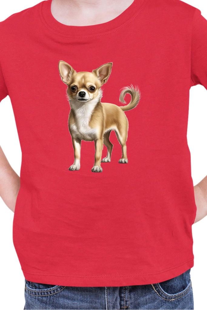 Kinder T-Shirt Dogs Breeds Chihuahua Dog Breed 005, 5-6 Jahr - 116 / Rot