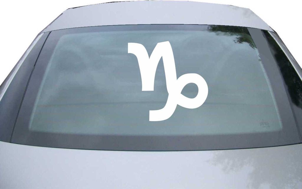 Indigos UG - Aufkleber Heckscheibe & Motorklappe DE2941 - weiß - 600x599 mm - Steinbock Sternzeichen - Auto Scheiben Fenster Heckklappe Tuning Rac...