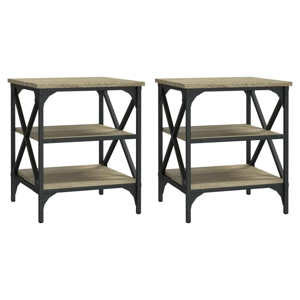 Set 2 Tavolini SYFAX™ Legno Multistrato Rovere Sonoma 40x42x50cm