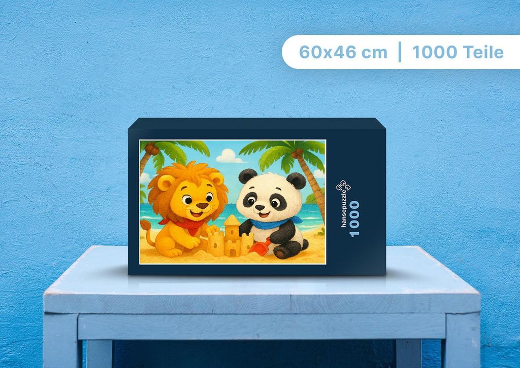 hansepuzzle 111421 - Buschi und Pippin Puzzle, 1000 Teile, Kinder, 60,0 x 46,0cm mit hochwertiger Aufbewahrung, Kartonbox & Beutel
