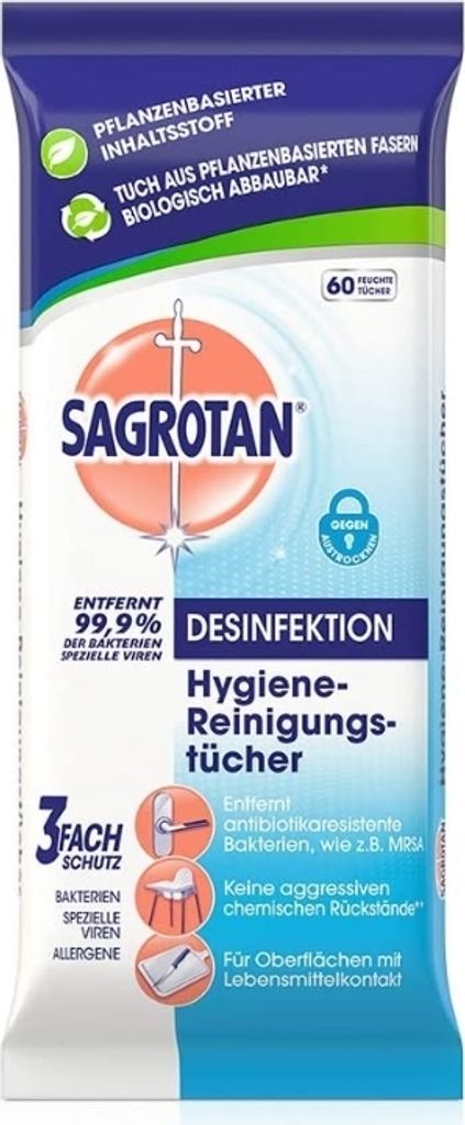 Sagrotan, Hygienetücher für die praktische Flächenreinigung Produktbild 