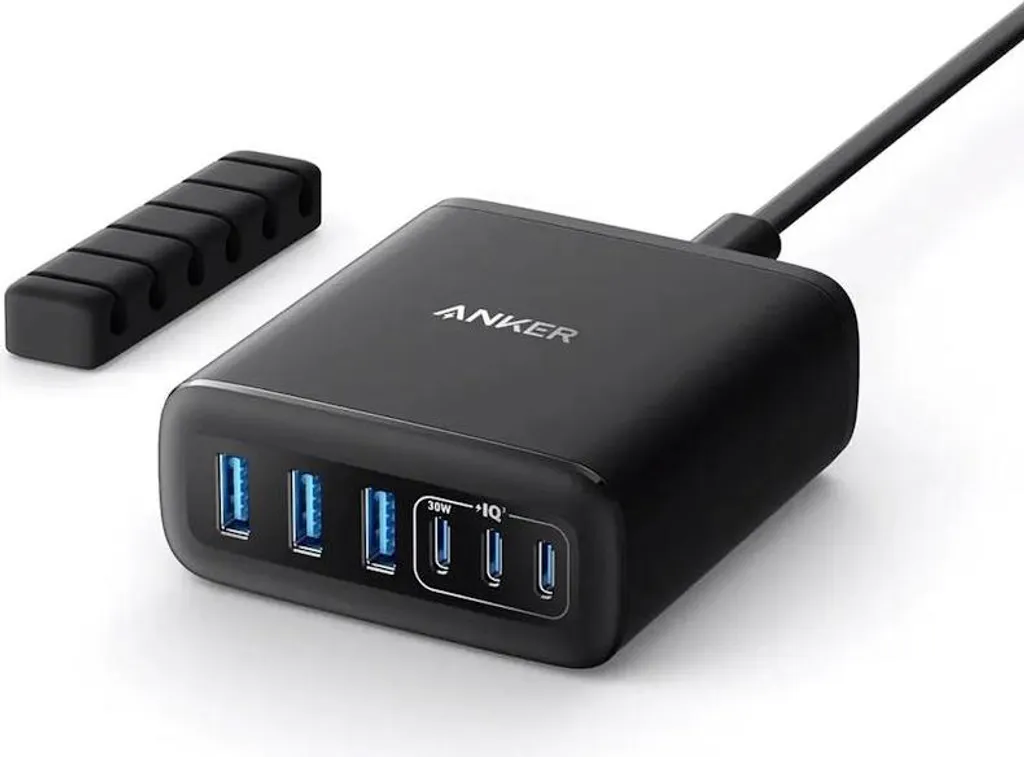 Station Anker 112W avec 3 USB-C et 3 USB-A - Technologie PowerIQ Noire