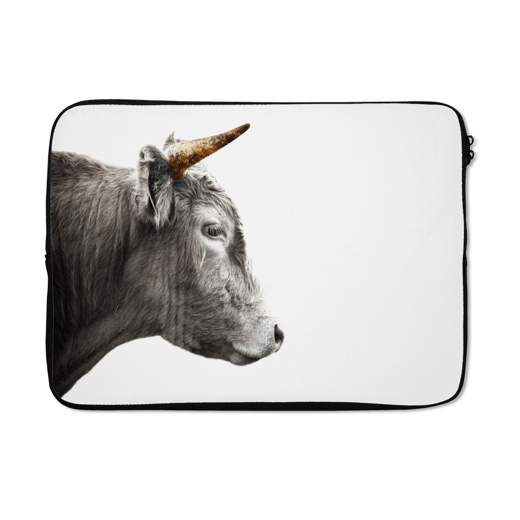 MuchoWow Laptop Hülle 13 Zoll Schottischer Highlander - Tiere - Horn - Gold Laptoptasche - Laptophülle - Sleeve - Rundumschutz