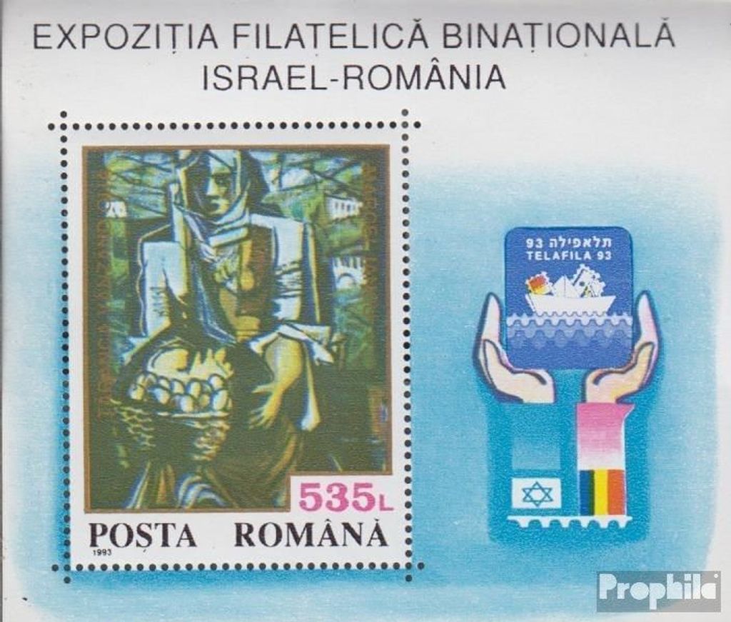 Briefmarken Rumänien 1993 Mi Block283 (kompl.Ausg.) postfrisch BriefmarkenausstellungTELAFILA