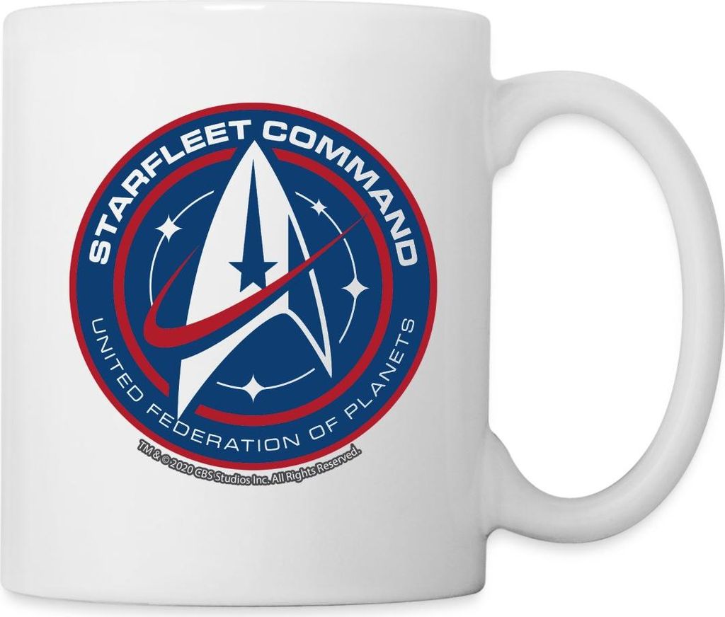Spreadshirt Star Trek Discovery Sternenflotte Abzeichen Tasse, One size, Weiß
