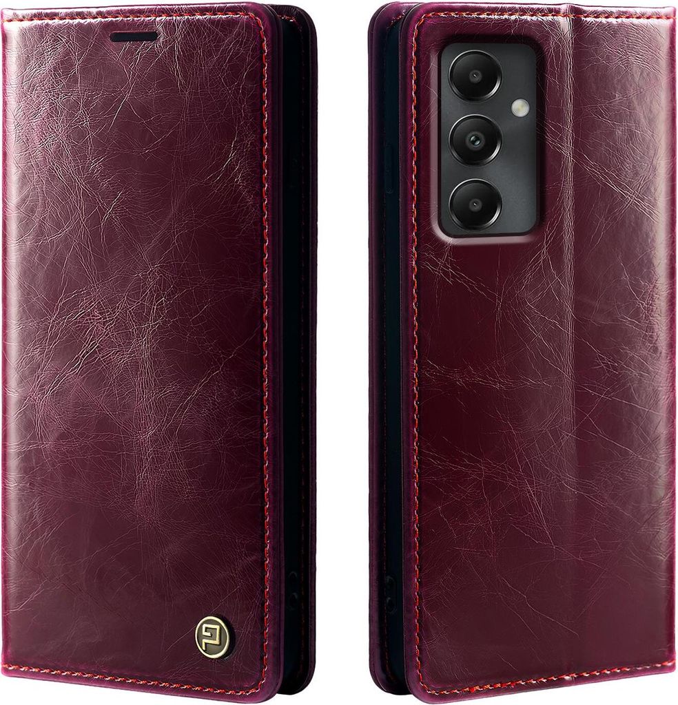 Handyhülle für Samsung Galaxy A54 5G Kunstleder Flip Vintage Cover Hülle RFID Schutz Case Kartenfach Farbe: Weinrot