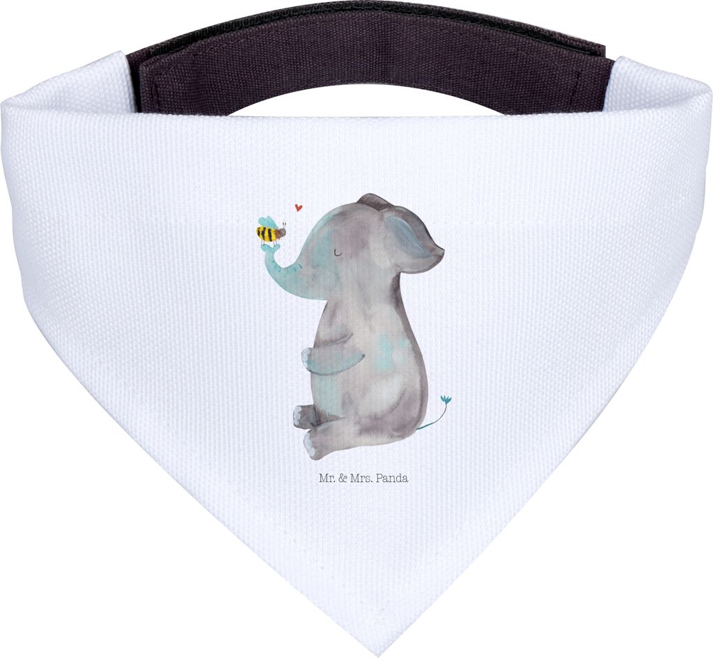 Mr. & Mrs. Panda Halstuch Elefant Biene - Weiß - Geschenk, Hochzeitsgeschenk, Liebe, Hunde, Lustige Sprüche, Hund, Liebesspruch, Tuch, Hundehalst...