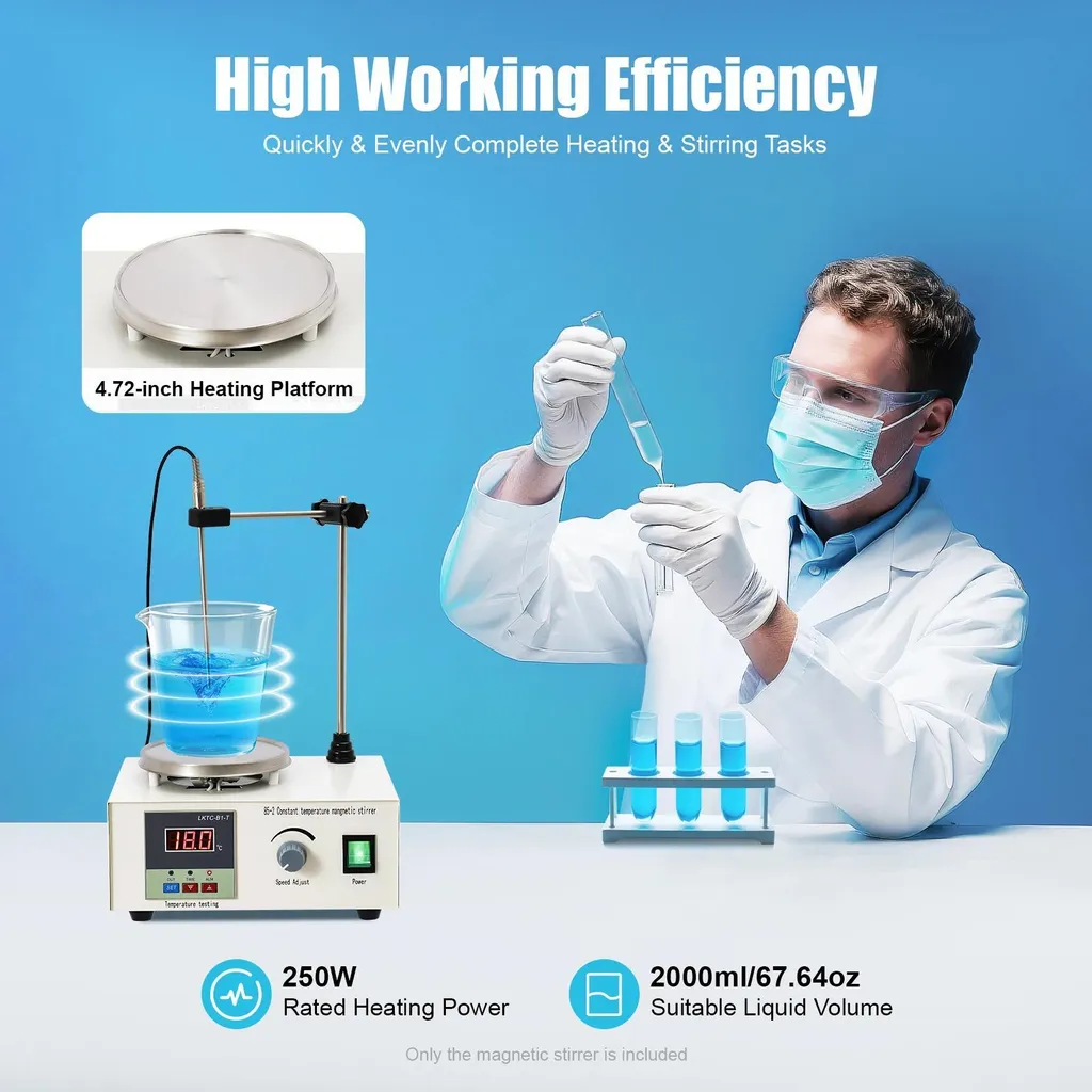 Agitatore Magnetico Professionale 2L - Agitatore Riscaldante Digitale - 4