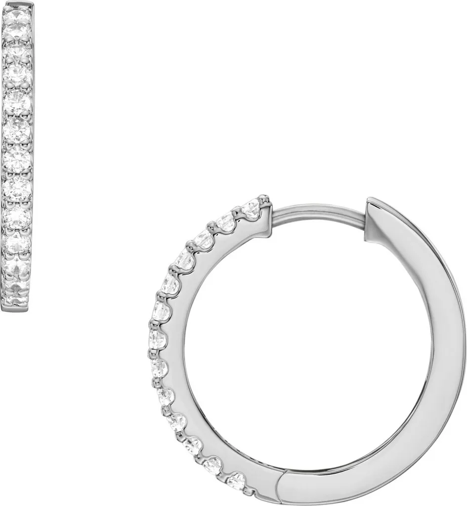 Orecchini a Cerchio Fossil Ellis JA7234040 Argento e Brillantini
