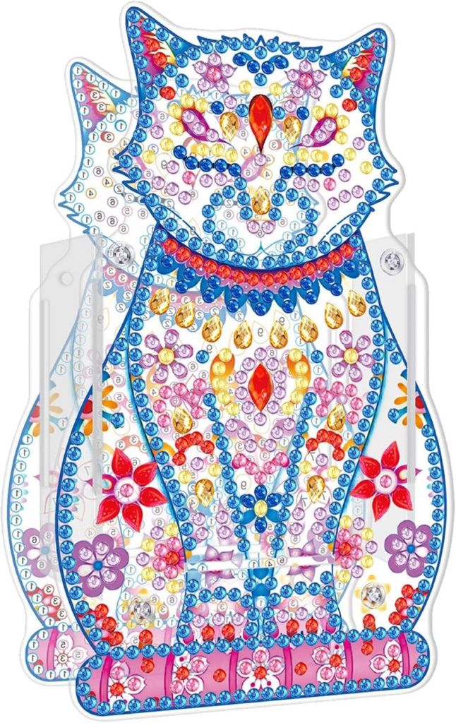 Malen nach Zahlen 5d Diamond Painting Stifthalter Set für Kinder, DIY 5D Katzen Design