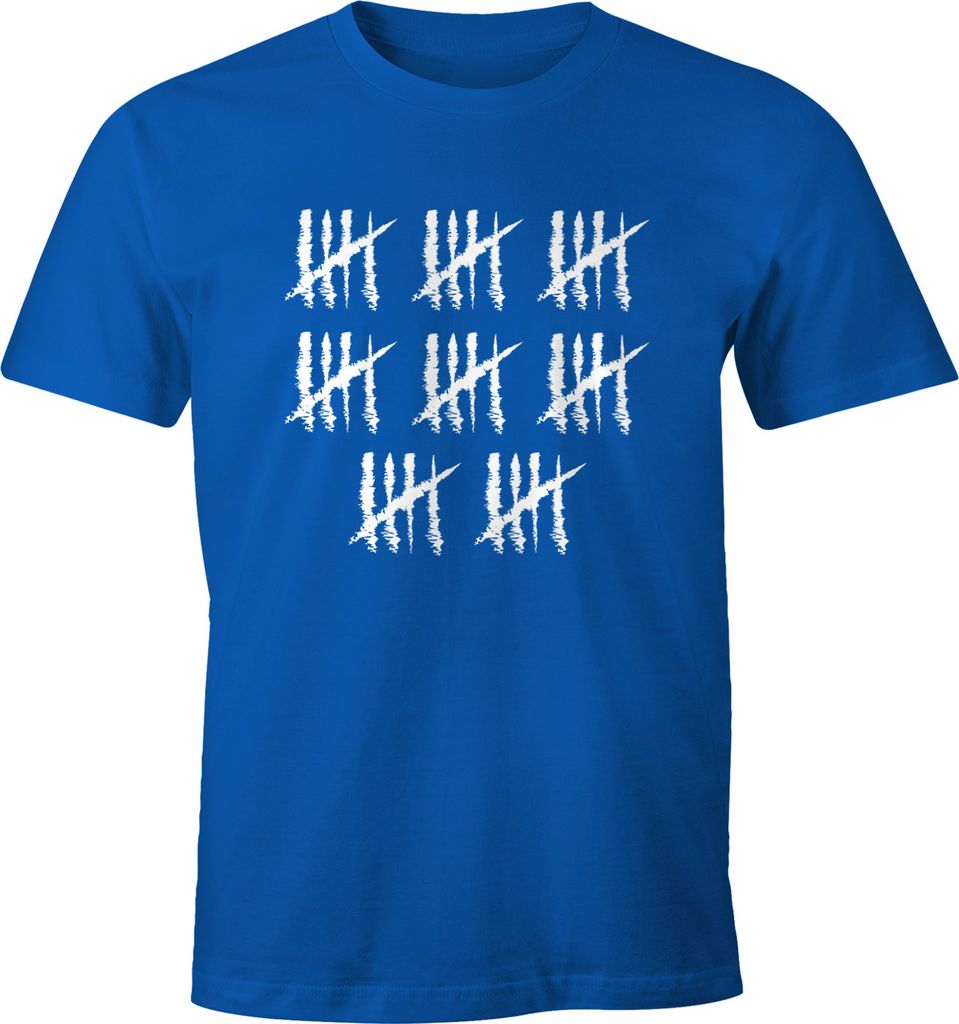 Herren T-Shirt 40 Geburtstag Strichliste Striche Jubiläum Jahrgang Geschenk Alter Fun-Shirt Moonworks blau XL