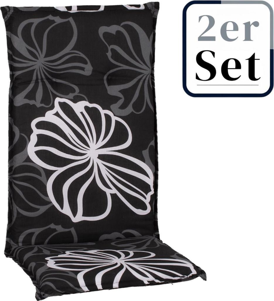 2er Set Hochlehner Auflage »Evora«, Motiv - Blume, schwarz - weiß