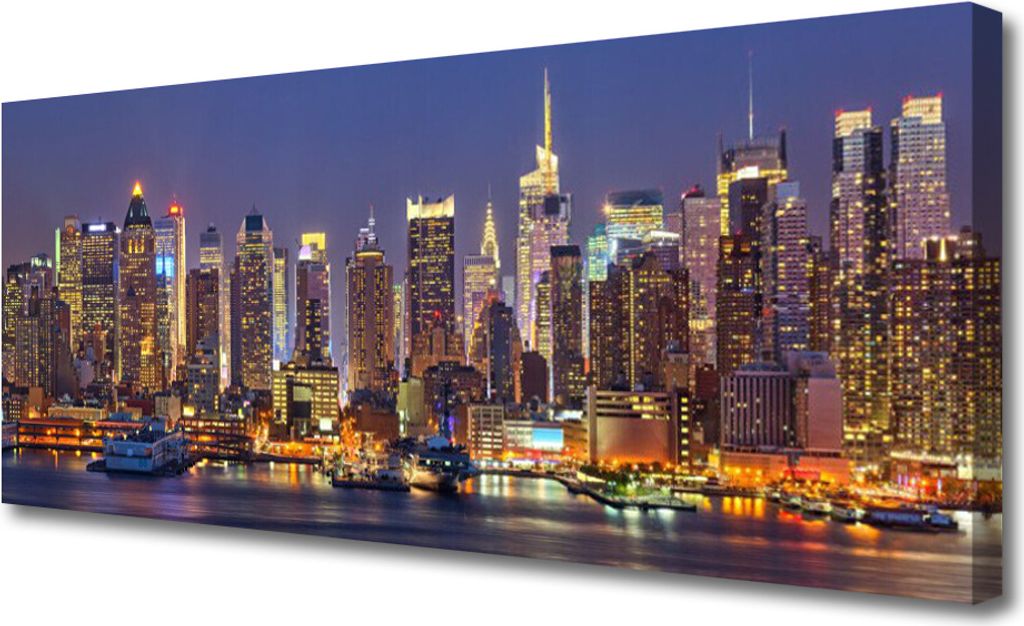Tulup Leinwand-Bilder 125x50 Wandbild Canvas Kunstdruck Stadt Gebäude