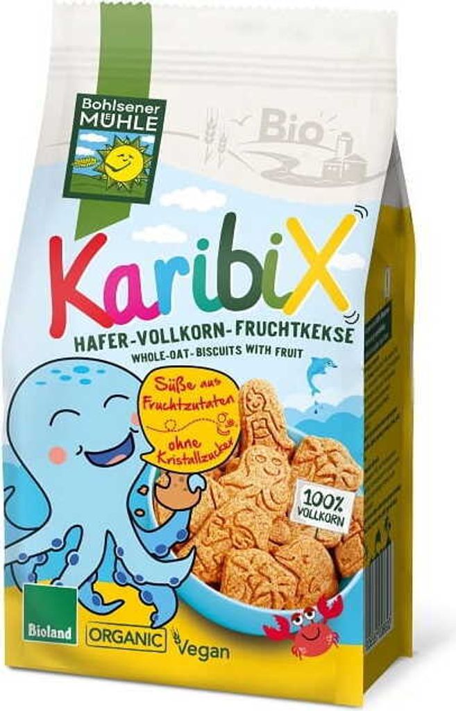 Karibix - Celozrnné ovesné ovocné sušenky 125g Obrázek produktu 