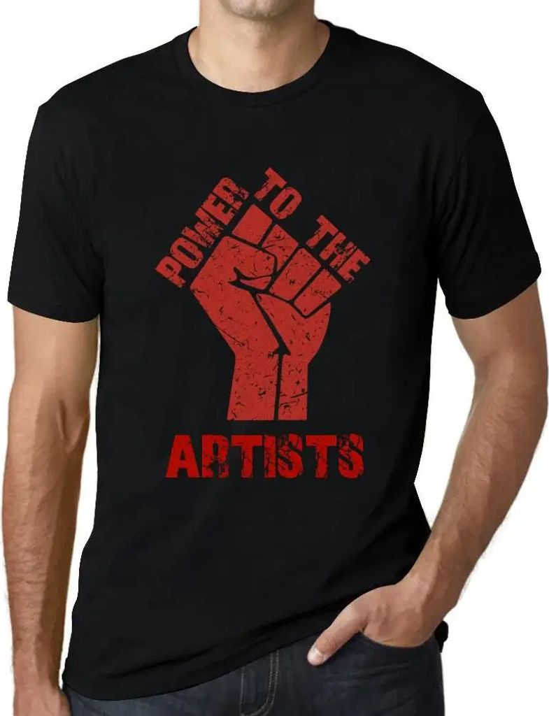 Herren Grafik T-Shirt Alle Macht den Künstlern – Power To The Artists – Öko-Verantwortlich Vintage Jahrgang Kurzarm Lustige Druck Geburtstag ...