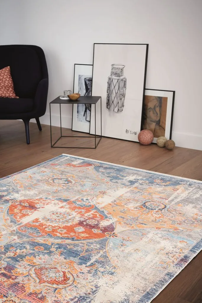 Grand Tapis de Salon Oriental Argenté 160x235 cm Mystik D.192 C.004