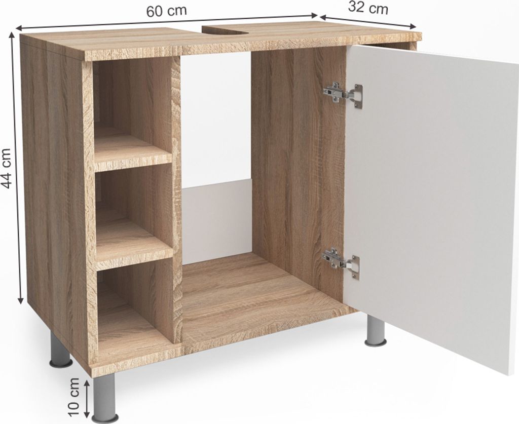 Meuble sous vasque simple Vicco Fynn Sonoma 60x54cm, Model Image du produit 