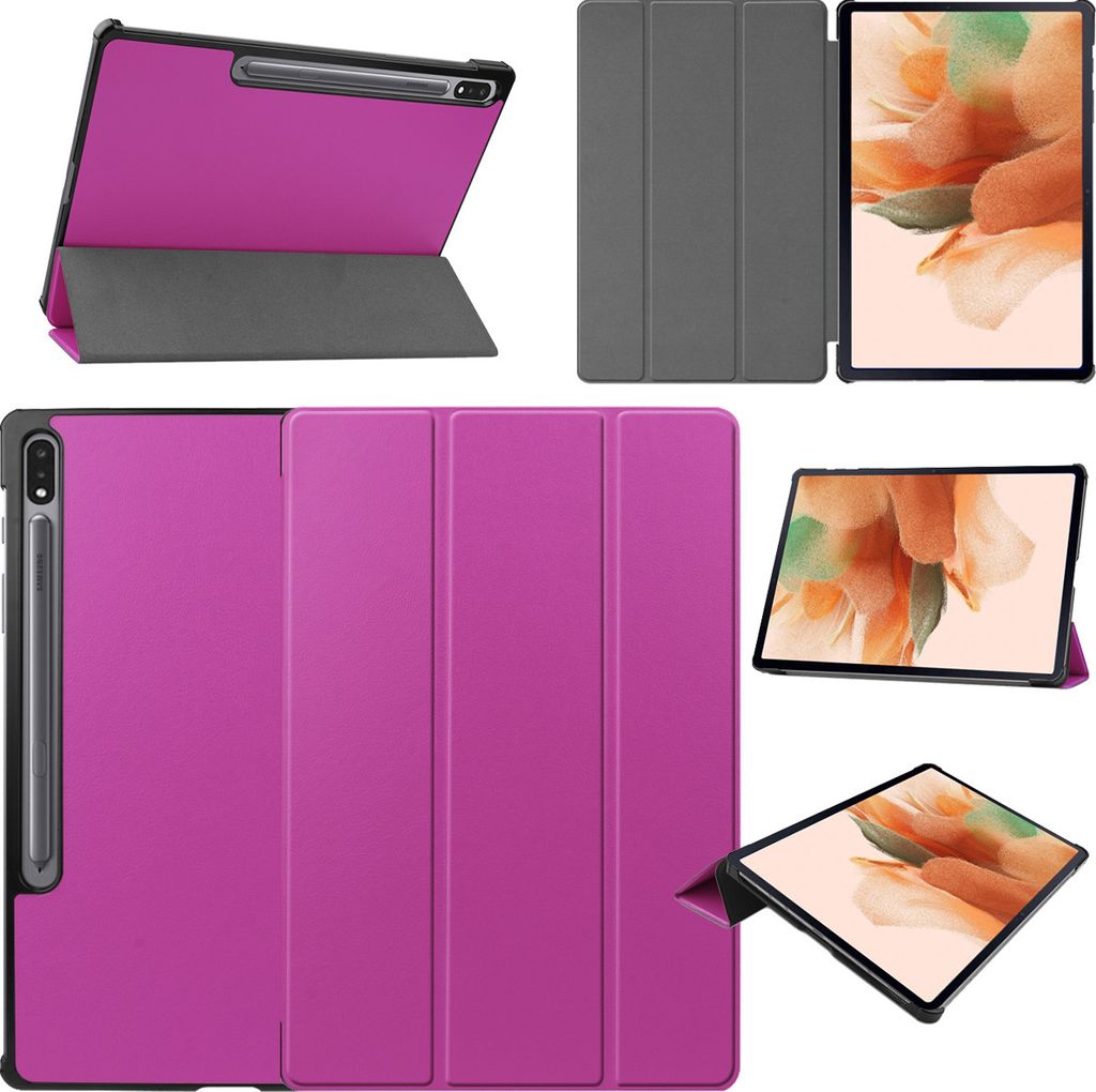 Für Samsung Galaxy Tab S7 Plus / S7 FE | S8 Plus Smart Cover Lila Tablet Tasche