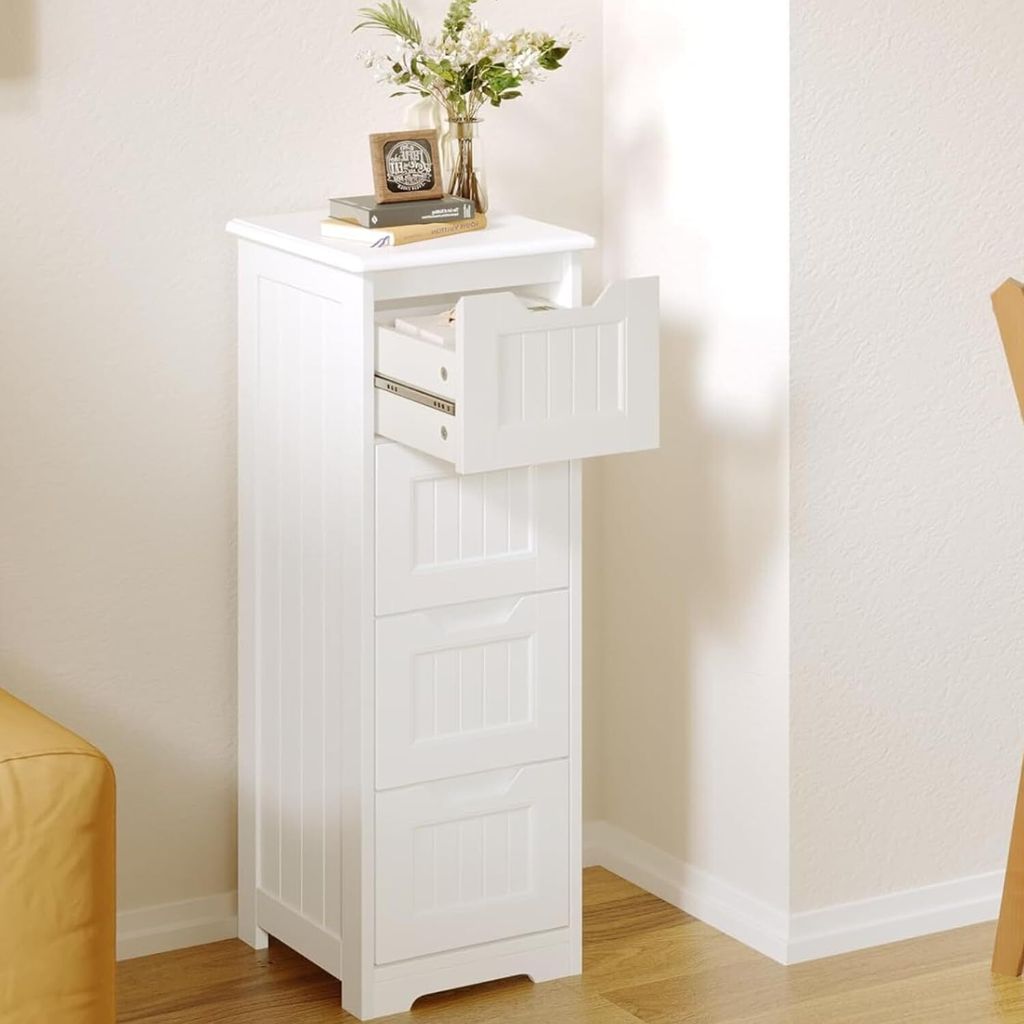 Bealife AP27 Badezimmer Sideboard, 4 Schublade Lagerung schmalen Schrank, Schlafzimmer Küche Flur Lagerung Schrank