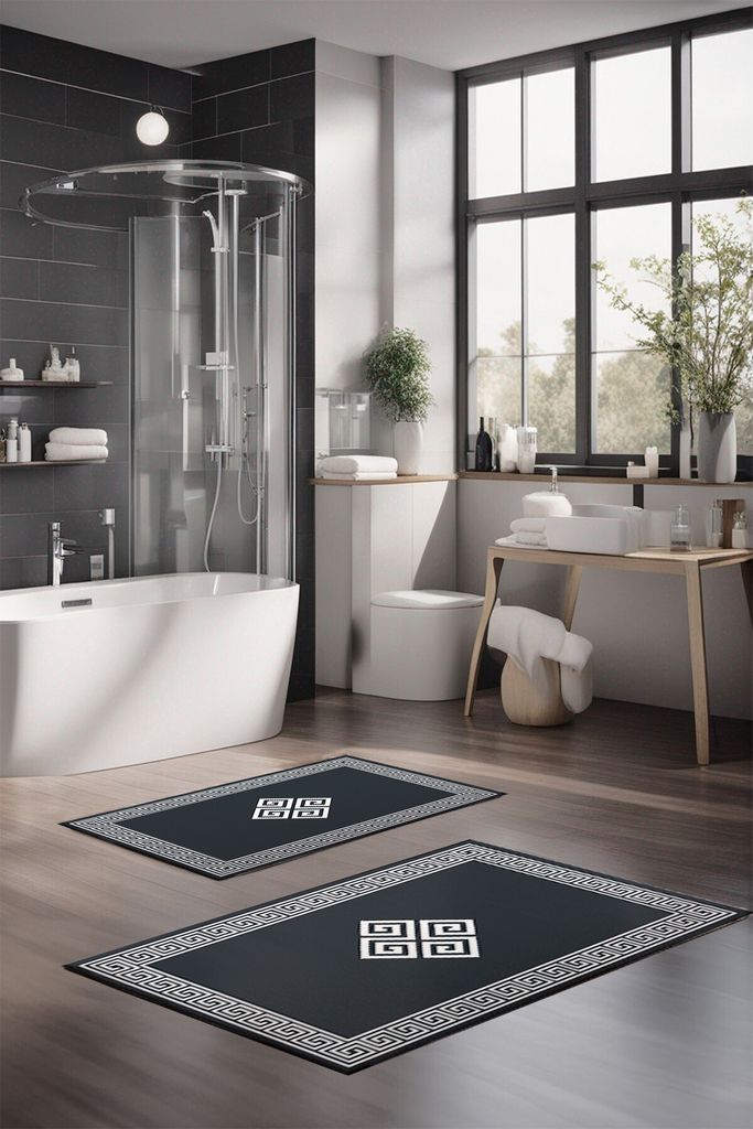Mijolnir, CT-5074, Mehrfarbig, Badematten-Set (2 Stück), 100% POLYESTER, 60 x 100 cm